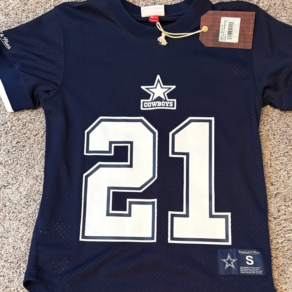 Mitchell & Ness Kids Navy and White Cowboys Jersey